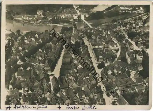 Nürtingen - Fliegeraufnahme - Foto-Ansichtskarte Grossaufnahme - Verlag A. Weber & Co Stuttgart