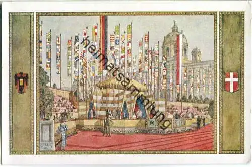 Wien - 10. Deutsches Sängerbundesfest 1928 - Fest-Postkarte - Festzelt am Burgring - signiert G. F. Schüle