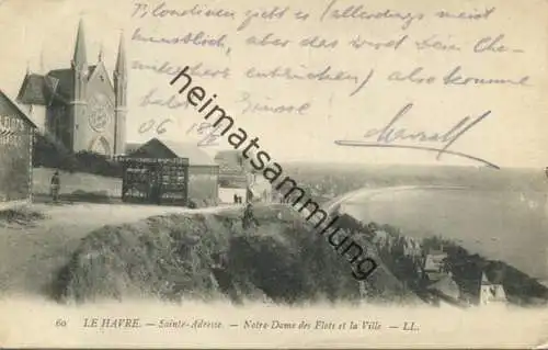 Le Havre - Sainte-Adresse - Notre-Dame des Flots et la Ville gel. 1906