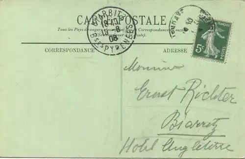 Hendaye - Vue sur la Fontarabie gel. 1908