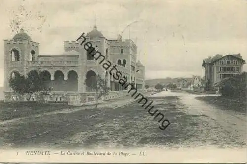 Hendaye - Le Casino et Boulevard de la Plage gel. 1908