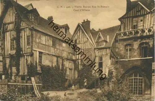 Rouen - Vieille Maison  Rue St.-Romain - Cour d'Albane - gel. 1912