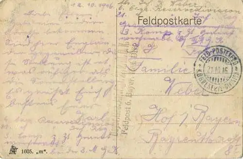Lievin - Feldpost - gel. 1916
