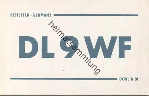 QSL - Funkkarte - DL9WF - Bielefeld - 1958