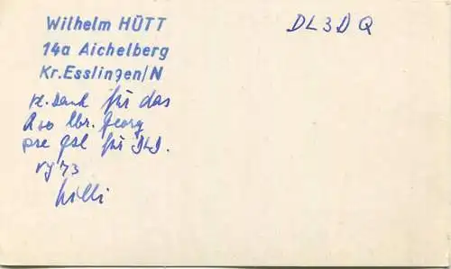 QSL - Funkkarte - DL6UR - 73101 Aichelberg - 1959