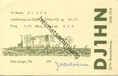 QSL - Funkkarte - DJ1HN - Braunschweig 1959
