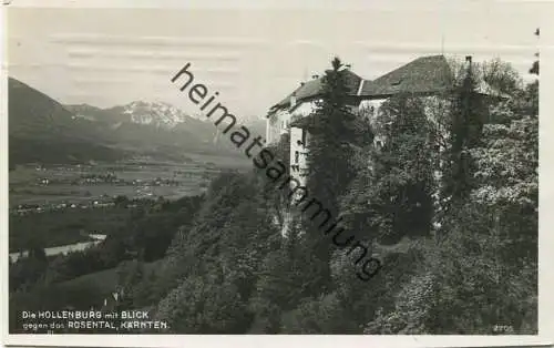 Hollenburg mit Blick gegen das Rosental - Foto-AK - Verlag Walter Kramer Eggenberg gel. 1942
