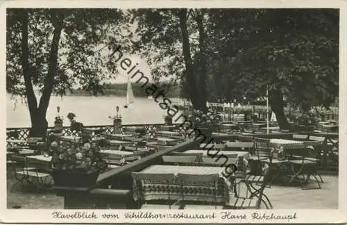 Berlin-Grunewald - Schildhorn - Restaurant Hans Ritzhaupt - Foto-AK - Verlag Max O Brien Berlin-Steglitz gel. 19