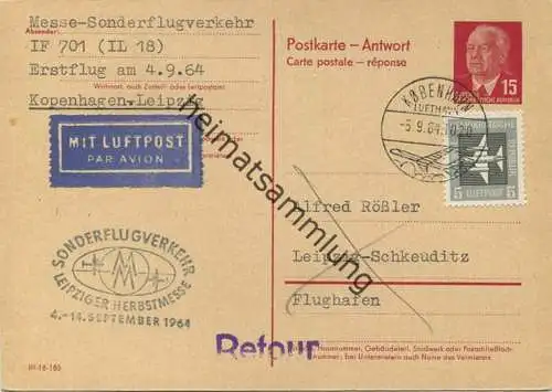 P65a A - Druckvermerk III-18-185 - 1964 Messe-Sonderflugverkehr nach Kopenhagen