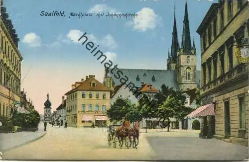 Saalfeld - Marktplatz - Johanniskirche - Verlag Ottmar Zieher München gel. 1914