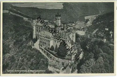 Schloß Schaumburg - Fliegeraufnahme - Verlag Bender Frankfurt