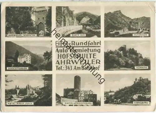 Ahrweiler - Autovermietung Hofschulte - Eifel-Rundfahrt - Verlag Ka - Ro - Ba - Ne Bad Neuenahr