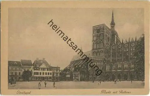 Stralsund - Markt - Rathaus - Verlag Arthur Schuster Stettin
