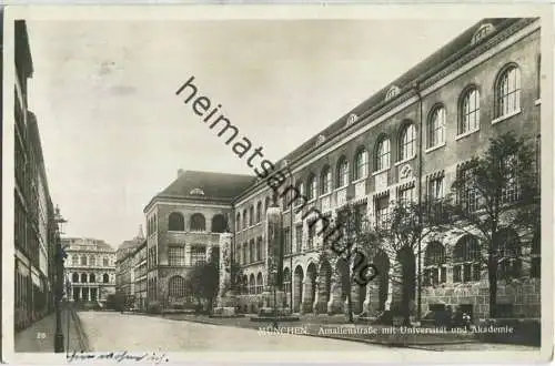 München - Amalienstraße - Foto-Ansichtskarte - Verlag Hermann Becker München