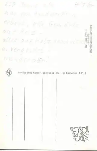 Speyer - Dreifaltigkeitskirche - Orgel - Foto-AK - Verlag Emil Karrer Speyer - Rückseite beschrieben