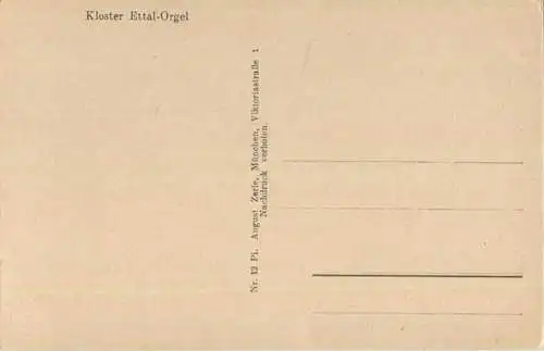 Ettal - Kloster - Orgel - Verlag August Zerle München