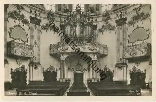 Kloster Ettal - Orgel - Foto-AK - Verlag Martin Herpich München