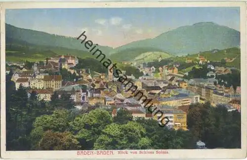 Baden-Baden - Blick vom Schloss Solms - Verlag Emil Hartmann Mannheim
