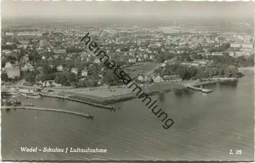 Wedel-Schulau - Luftaufnahme - Foto-AK 60er Jahre - Verlag Ferd. Lagerbauer & Co Hamburg