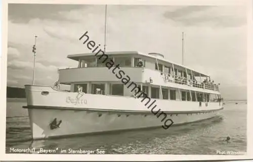 Starnberger See - Motorschiff Bayern - Foto-AK 50er Jahre - Verlag Richard Wörsching Starnberg