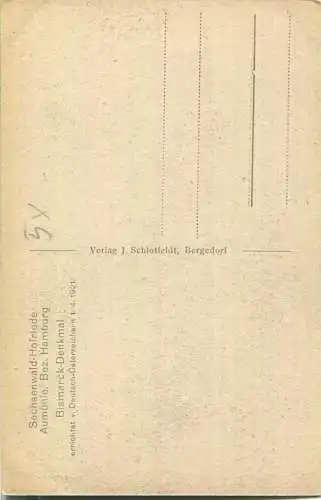 Sachsenwald-Hofriede Aumühle - Bismarck-Denkmal - Verlag J. Schlotfeldt Bergedorf