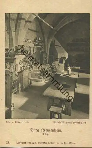 Burg Kreuzenstein - Küche - Verlag W. J. Burgers Erben Wien