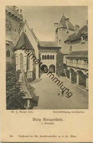 Burg Kreuzenstein - Burghof - Verlag W. J. Burgers Erben Wien