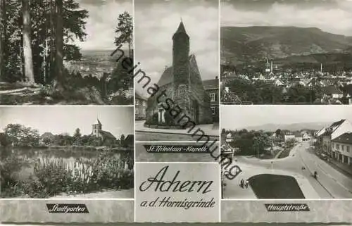 Achern - Hauptstrasse - St. Nikolaus-Kapelle - Foto-AK 60er Jahre