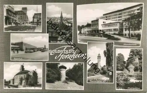 Pforzheim - Bahnhof - Industriehaus - Foto-AK 60er Jahre - Verlag Dr. Hans Knöpfel Heilbronn