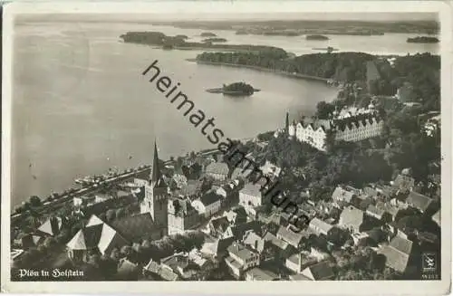 Plön - Luftaufnahme - Foto-Ansichtskarte - Landpoststempel Stocksee - Verlag Klinke & Co. Berlin