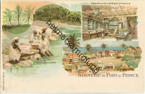 Haiti - Port au Prince - Parmacie Internationale - Blanchisseuses - Verlag Künzli freres Zürich ca. 1895