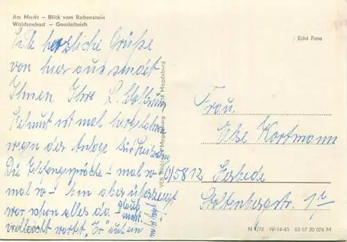 Hasselfelde - Foto-AK-Grossformat - Verlag  - VEB Bilddruck Magdeburg - Rückseite geschrieben