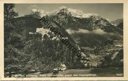 Werfen - Veste Hohenwerfen - Foto-AK - Verlag P. Ledermann Wien 1937 gel. 1938