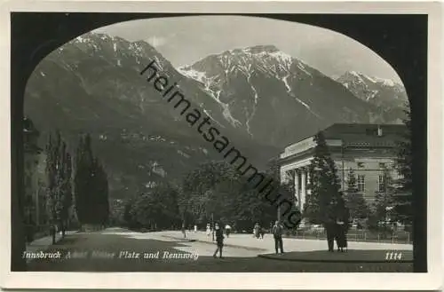 Innsbruck - Adolf Hitler Platz und Rennweg - Foto-AK gel. 1942