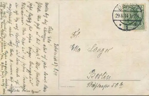 Schäfer mit Schafen gel. 1914