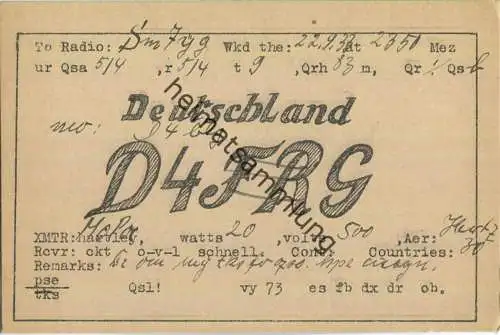 QSL - QTH - D4FRS - 1933