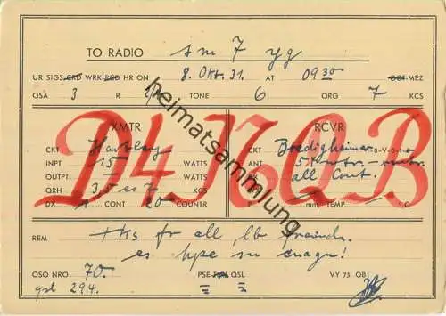 QSL - QTH - D4NQB - 1931