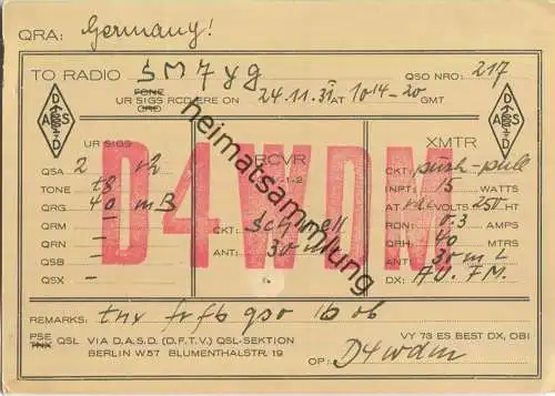 QSL - QTH - D4WDM - 1931