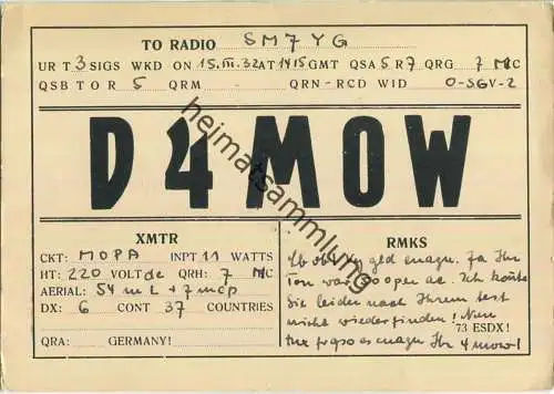 QSL - QTH - D4MOW - 1932