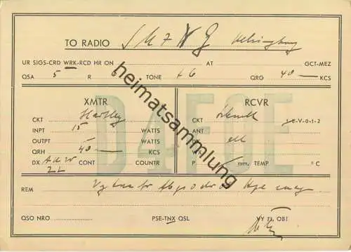 QSL - QTH - D4FOE - 1932