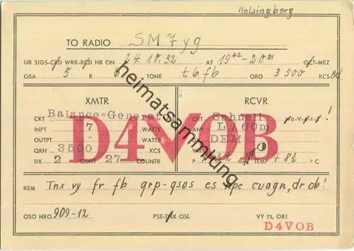 QSL - QTH - D4VOB - 1932