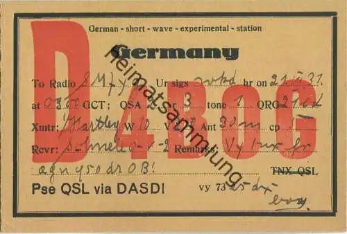 QSL - QTH - D4BOG - 1931