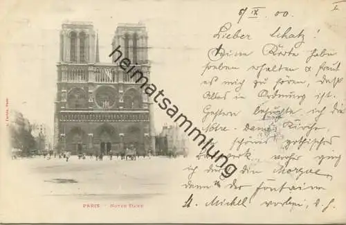 Paris - Notre Dame - Edition A. Taride Paris - Flaggenstempel gel. 1900