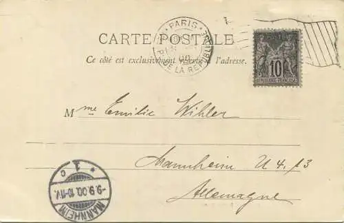 Paris - Notre Dame - Edition A. Taride Paris - Flaggenstempel gel. 1900
