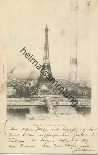 Paris - La Tour Eifel - Edition A. Taride Paris - Flaggenstempel gel. 1900
