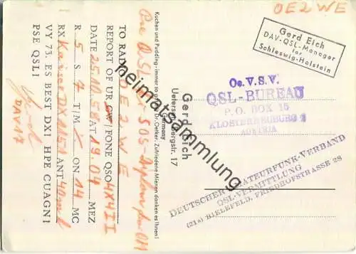 QSL - QTH - Funkkarte - Gerd Eich Uetersen - 1958 - Dr. Oetker