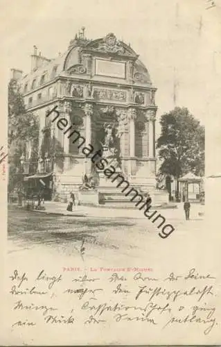 Paris - La Fontaine S' Michel - Edition A. Taride Paris - Flaggenstempel gel. 1900
