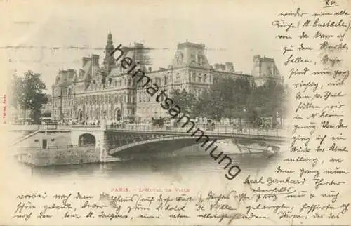 Paris - L' Hotel de Ville - Edition A. Taride Paris - Flaggenstempel gel. 1900