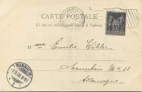 Paris - L' Opera - Edition A. Taride Paris - Flaggenstempel gel. 1900