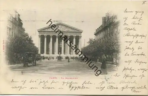 Paris - La Madeleine - Edition A. Taride Paris - Flaggenstempel gel. 1900